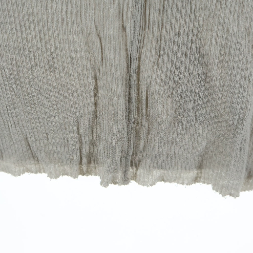 Rick Owens(リックオウエンス) 24SS RIB LONG SLEEVE TEE シアー 長袖Tシャツ カットソー ベージュ RU01D3250-RC
