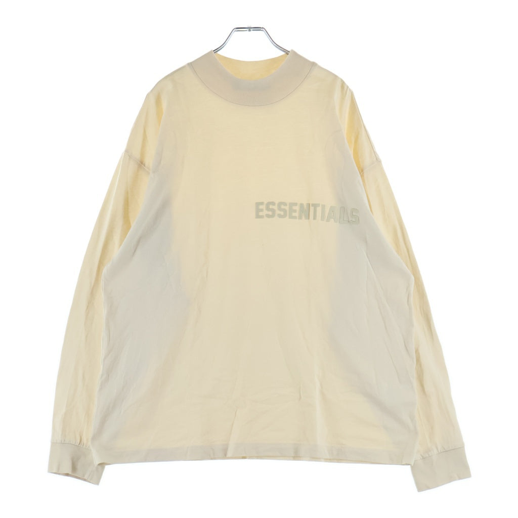 FEAR OF GOD ESSENTIALS(フィアオブゴッド エッセンシャルズ) Felt Logo Mockneck L/S Tee フェルトロゴモックネックロングスリーブTシャツ 長袖Tシャツ カットソー クリーム