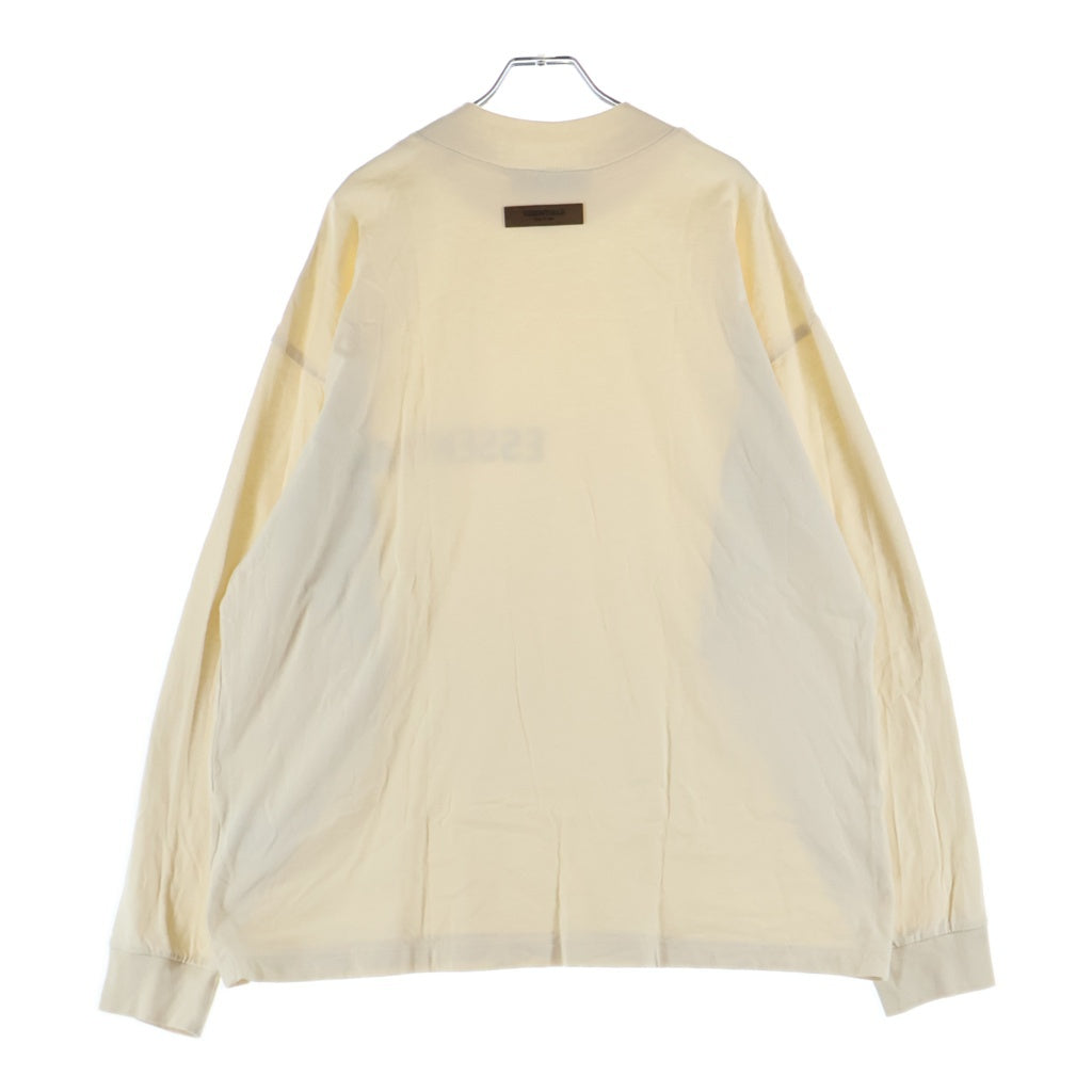 FEAR OF GOD ESSENTIALS(フィアオブゴッド エッセンシャルズ) Felt Logo Mockneck L/S Tee フェルトロゴモックネックロングスリーブTシャツ 長袖Tシャツ カットソー クリーム