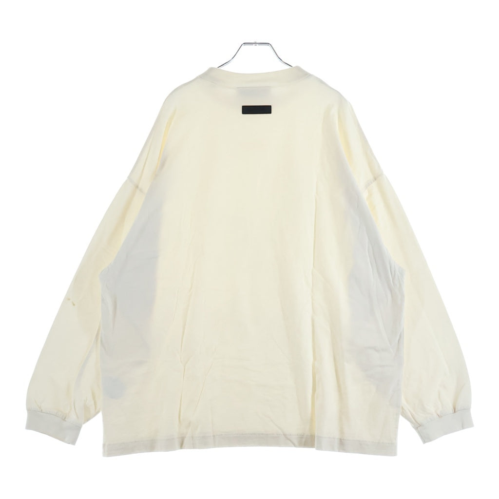 FEAR OF GOD ESSENTIALS(フィアオブゴッド エッセンシャルズ) Rubber Logo L/S Tee ラバーロゴロングスリーブTシャツ クルーネック長袖Tシャツ カットソー ホワイト