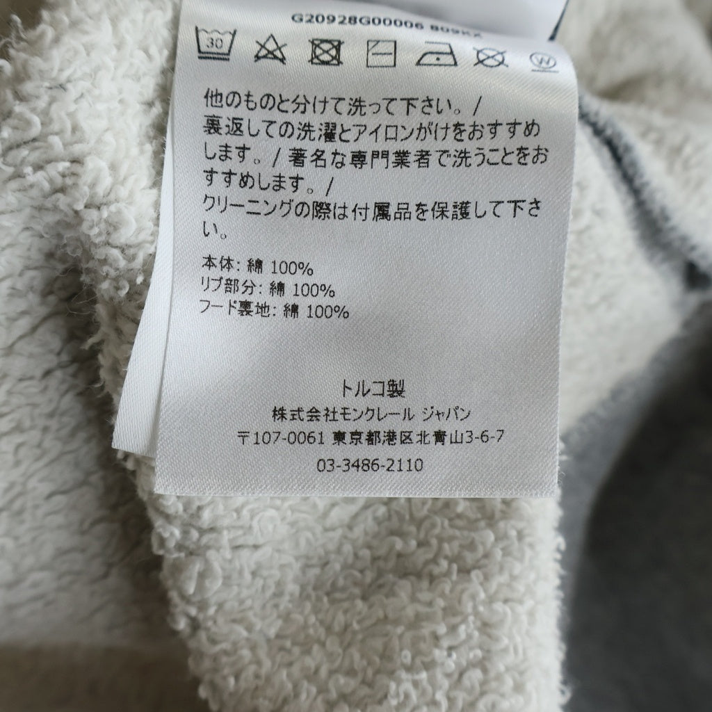 MONCLER(モンクレール) 21AW MAGLIA CON CAPPUCCIO Logo Patch Hooded Sweatshirts ロゴパッチフーデットスウェットシャツ パーカー G20928G00006 グレー