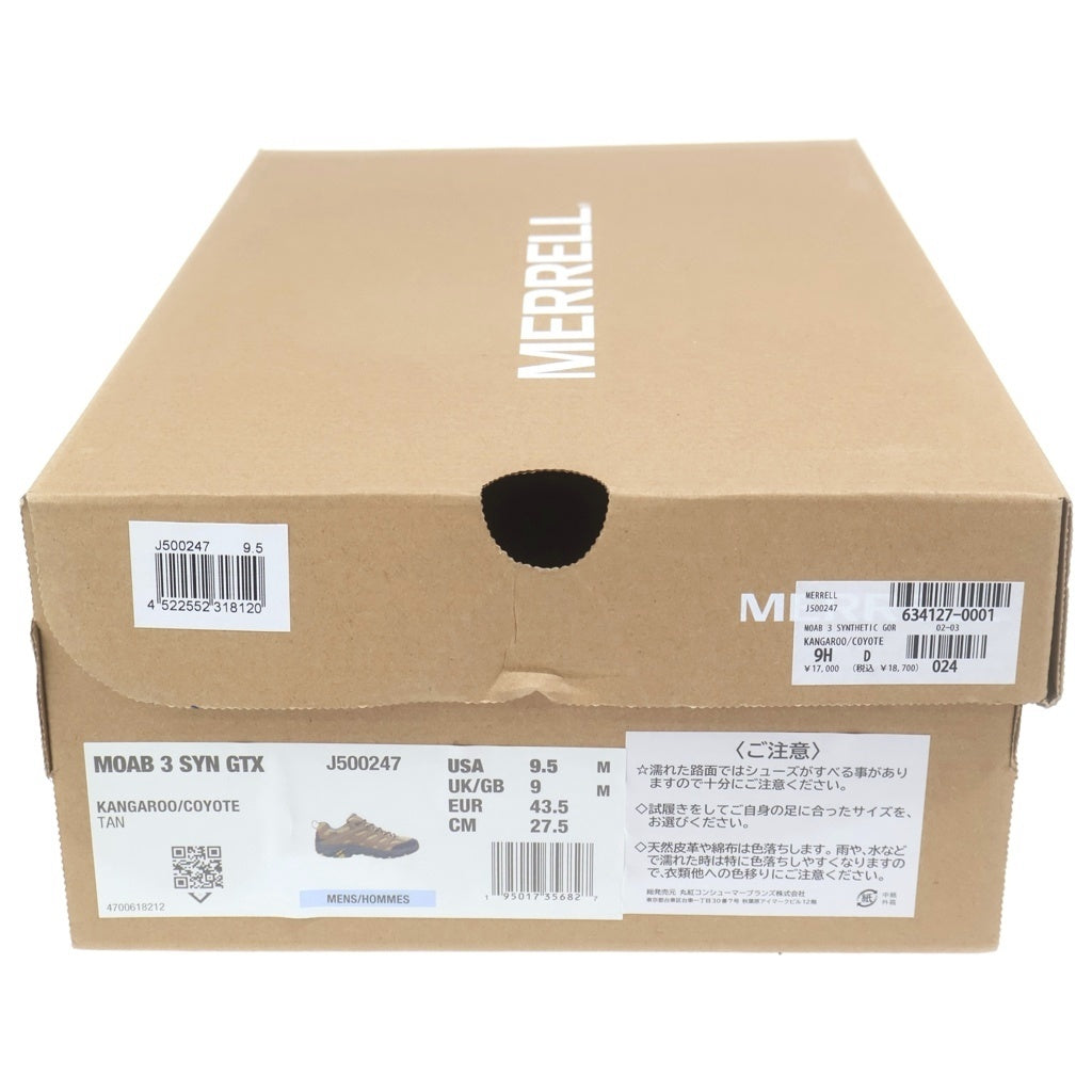 MERRELL(メレル) MOAB 3 SYNTHETIC GORE-TEX モアブ 3 シンセティック ゴアテックス トレッキングシューズ スニーカー J500247 ブラウン/ブラック