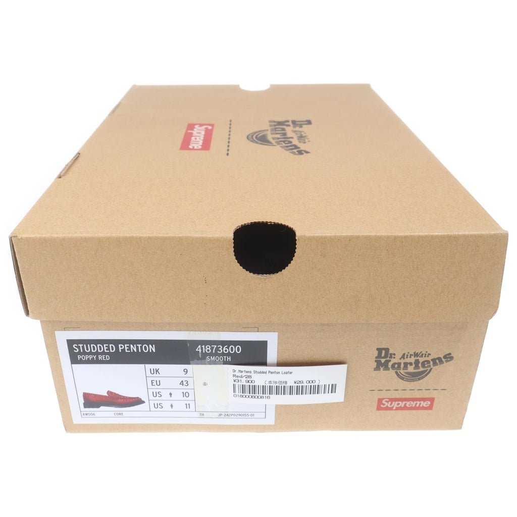 SUPREME(シュプリーム) 25SS × Dr.Martens Studded Penton Loafer × ドクターマーチン スタッズ ペントン ローファー 41873600 レッド