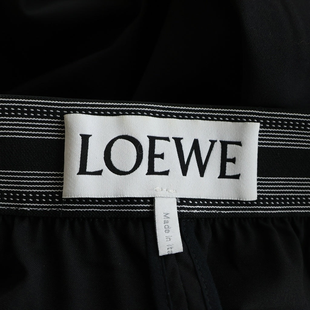 LOEWE(ロエベ) ロゴ刺繍 トラウザーズ クロップド パンツ S359Y04XBP ブラック