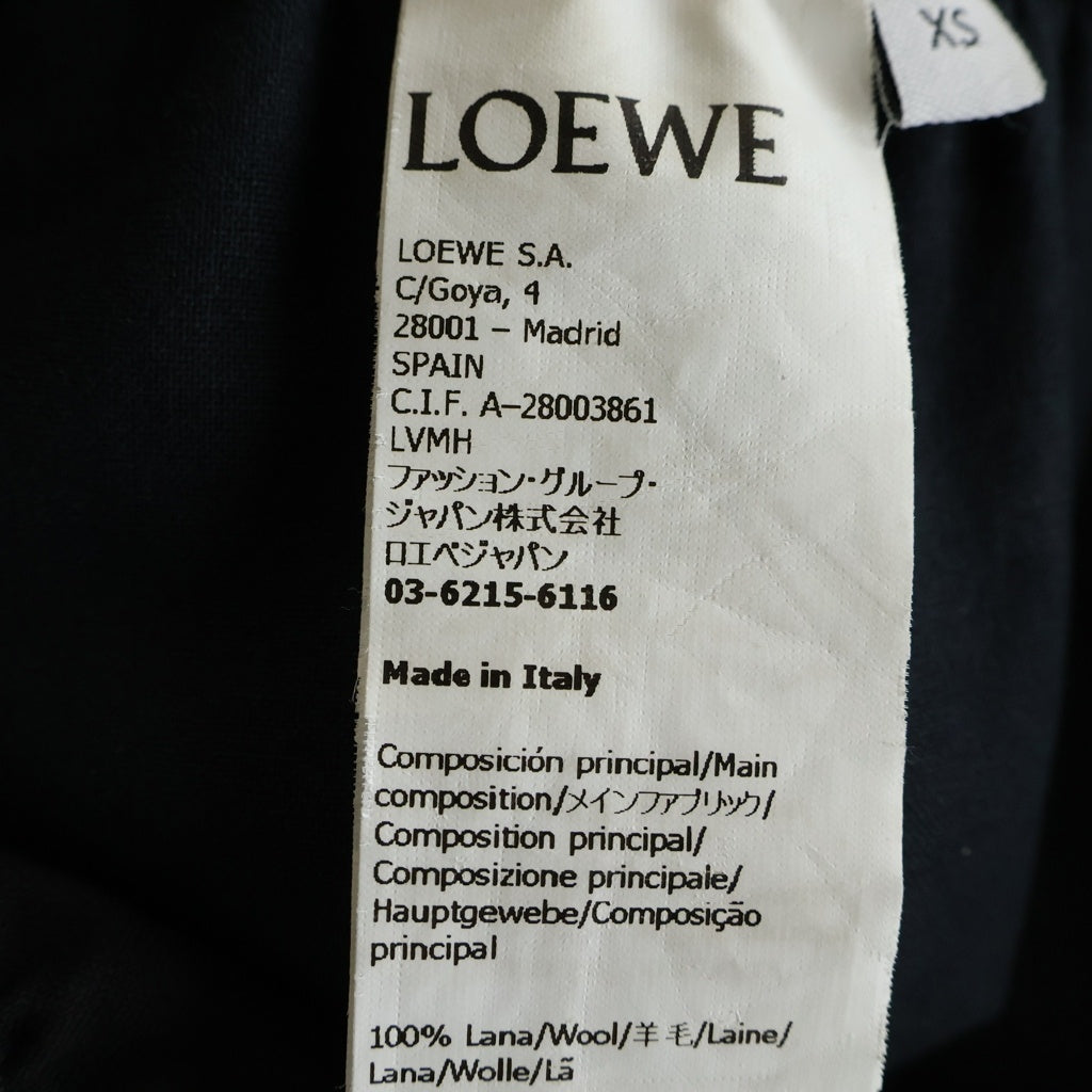 LOEWE(ロエベ) ロゴ刺繍 トラウザーズ クロップド パンツ S359Y04XBP ブラック