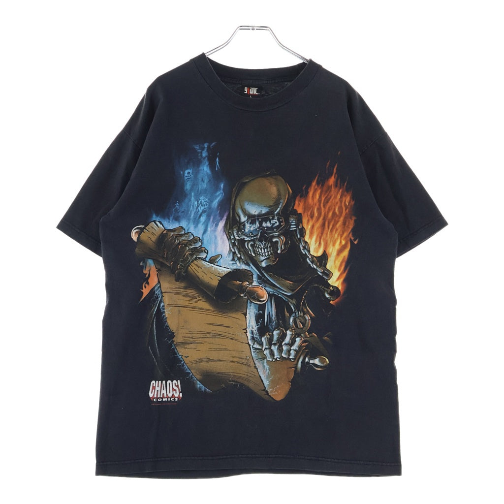 VINTAGE(ヴィンテージ) 90S MEGADETH CHAOS COMICS T-Shirts メガデス カオスコミックス 両面プリントクルーネック半袖Tシャツ ブラック