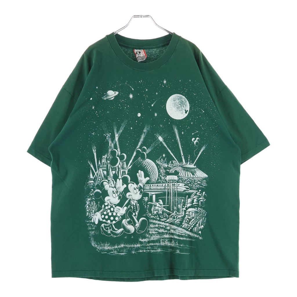 VINTAGE(ヴィンテージ) 90S DISNEY MAGIC KINGDAM T-Shirts ディズニー マジックキングダム フロントプリントクルーネック半袖Tシャツ グリーン