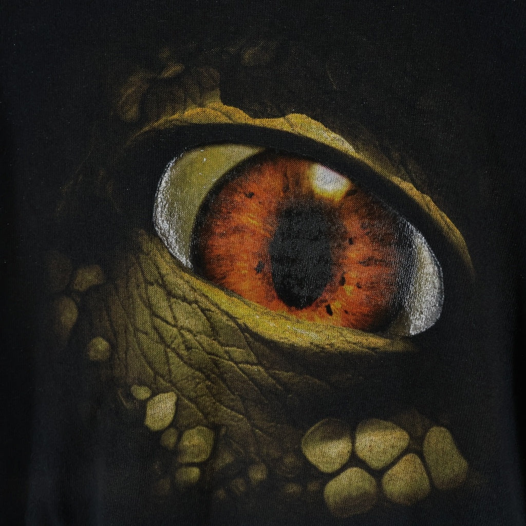 VINTAGE(ヴィンテージ) 90S WALKING WITH DINOSAURS DINO EYE T-Shirts ウォーキングウィズダイナソーズ フロントプリントクルーネック半袖Tシャツ ブラック