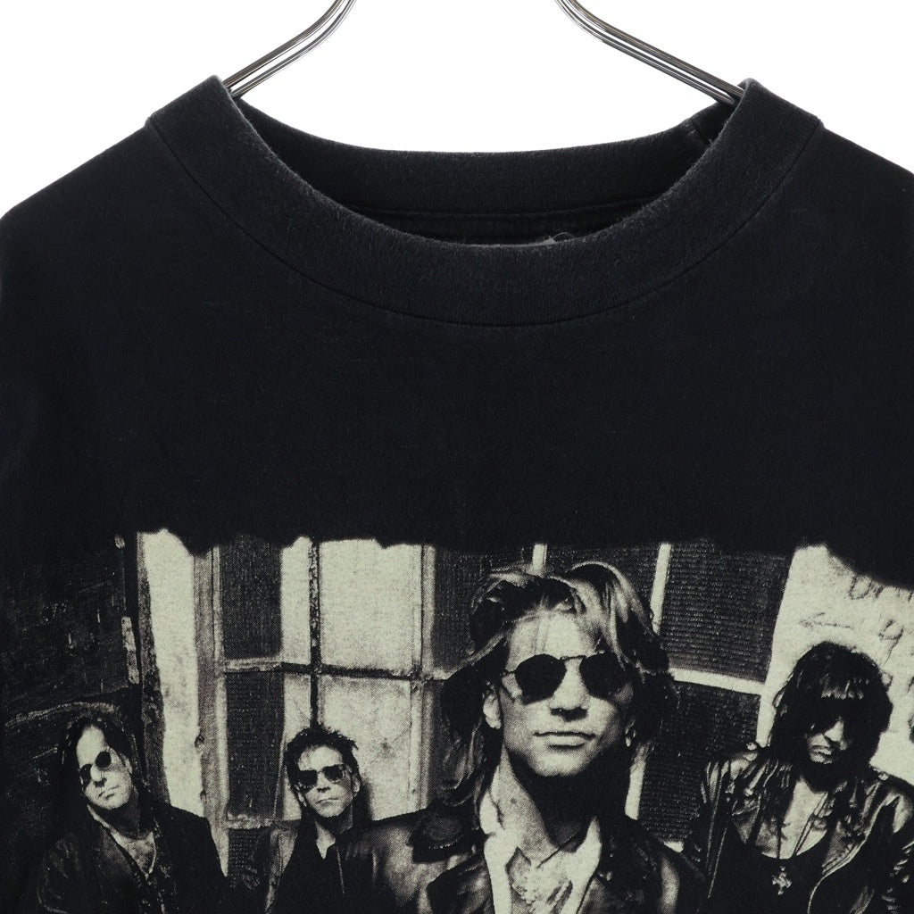 VINTAGE(ヴィンテージ) 90S BON JOVI KEEP THE FAITH ボンジョビ キープザフェイス 両面プリントクルーネック半袖Tシャツ ブラック