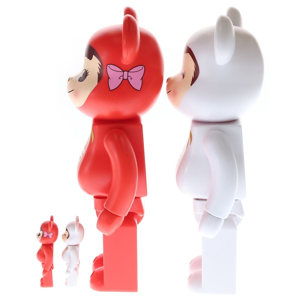 BE@RBRICK(ベアブリック) PEKO&POKO DARUMA 達磨ペコちゃん&ポコちゃん 100%&400% フィギュアセット レッド/ホワイト