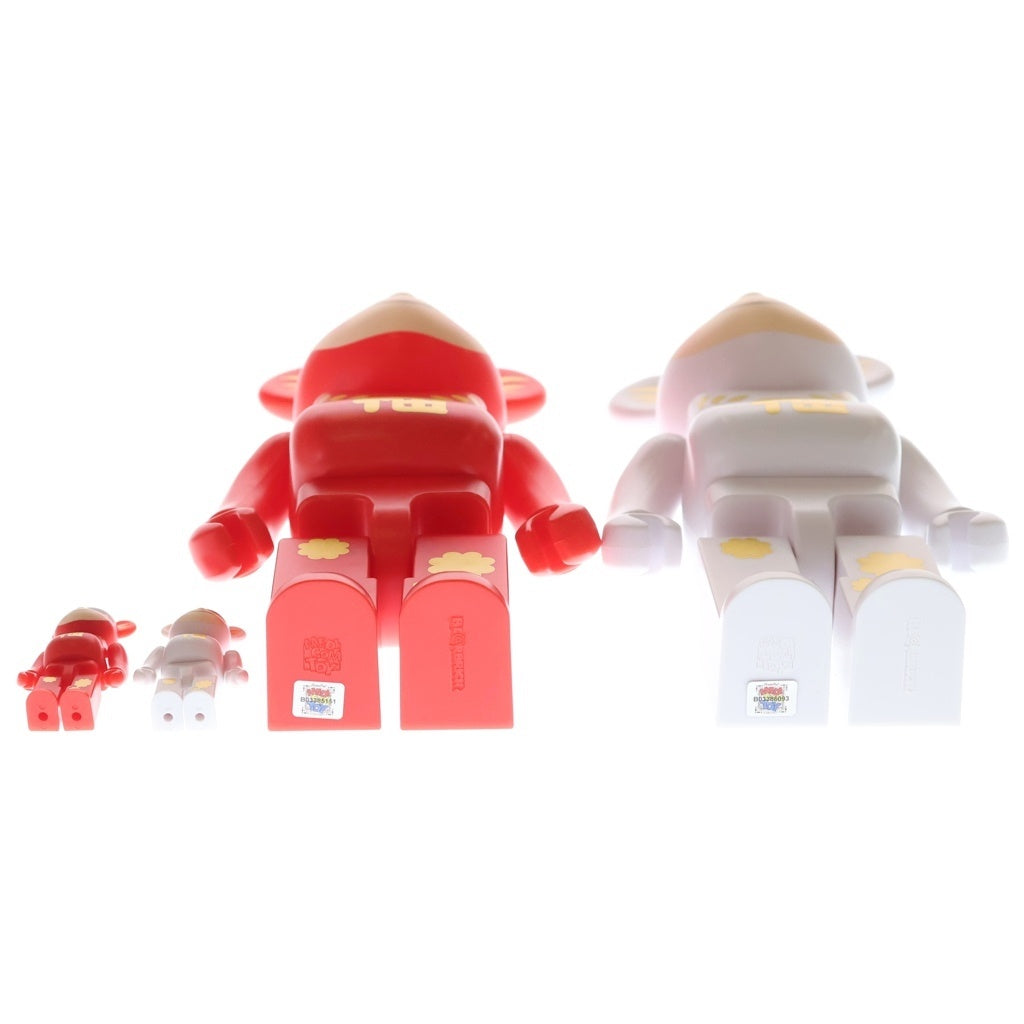 BE@RBRICK(ベアブリック) PEKO&POKO DARUMA 達磨ペコちゃん&ポコちゃん 100%&400% フィギュアセット レッド/ホワイト