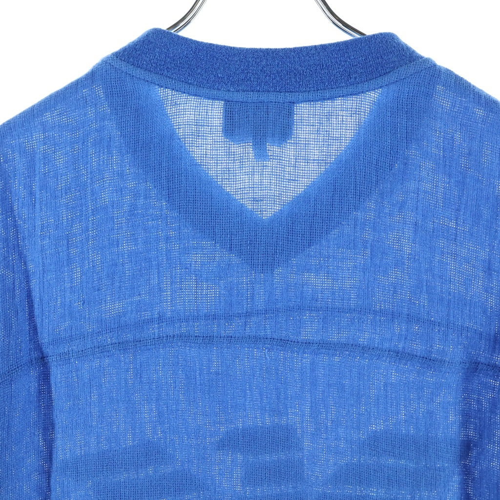 GIORGIO ARMANI(ジョルジオアルマーニ) ×KITH Open Weave Malik Jersey キス フロントLロゴデザイン オープン ウィーブ マリック ジャージーシャツ ブルー GM002518 TE17994
