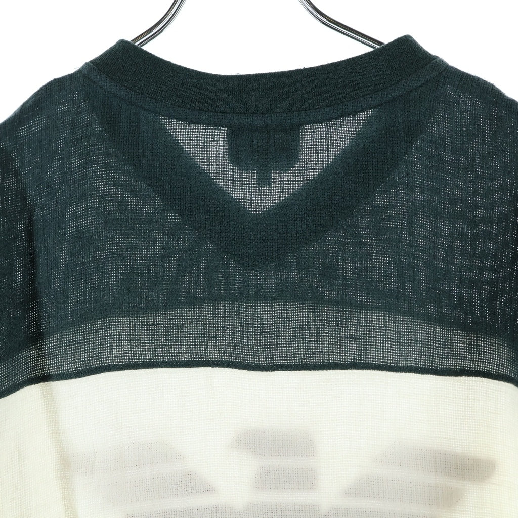 GIORGIO ARMANI(ジョルジオアルマーニ) ×KITH Open Weave Malik Jersey キス フロントLロゴデザイン オープン ウィーブ マリック ジャージーシャツ GM002518 TE17994 ホワイト