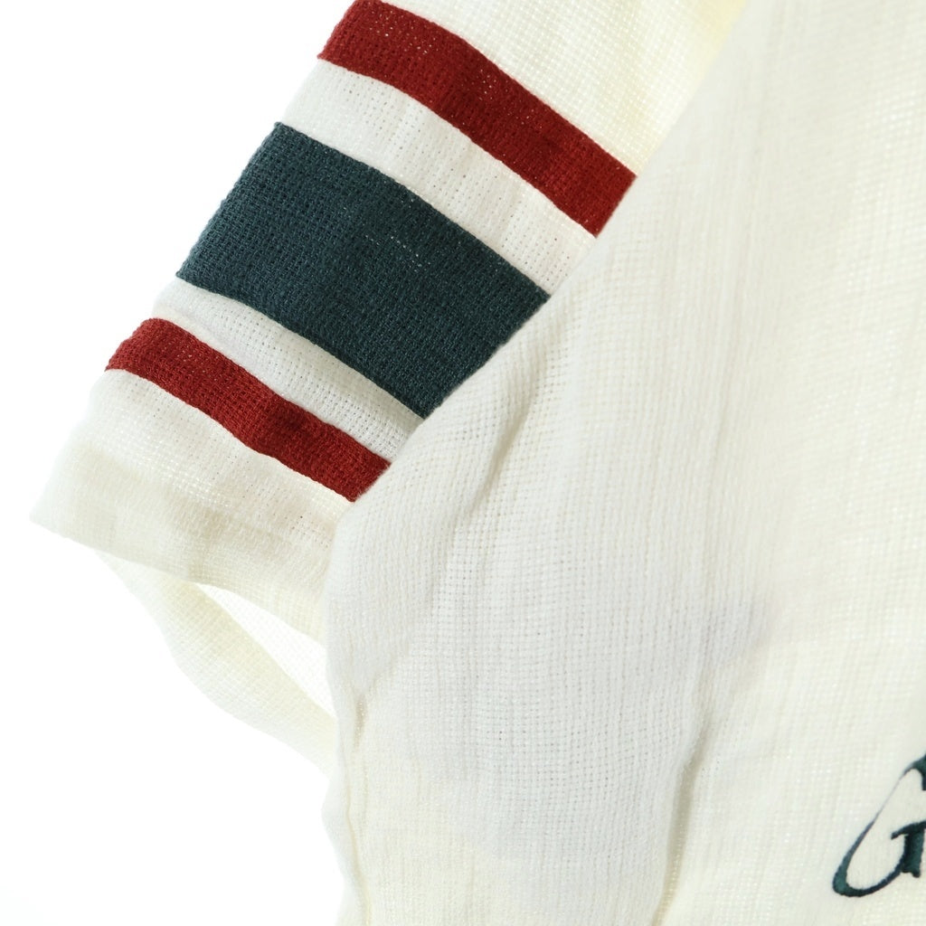 GIORGIO ARMANI(ジョルジオアルマーニ) ×KITH Open Weave Malik Jersey キス フロントLロゴデザイン オープン ウィーブ マリック ジャージーシャツ GM002518 TE17994 ホワイト