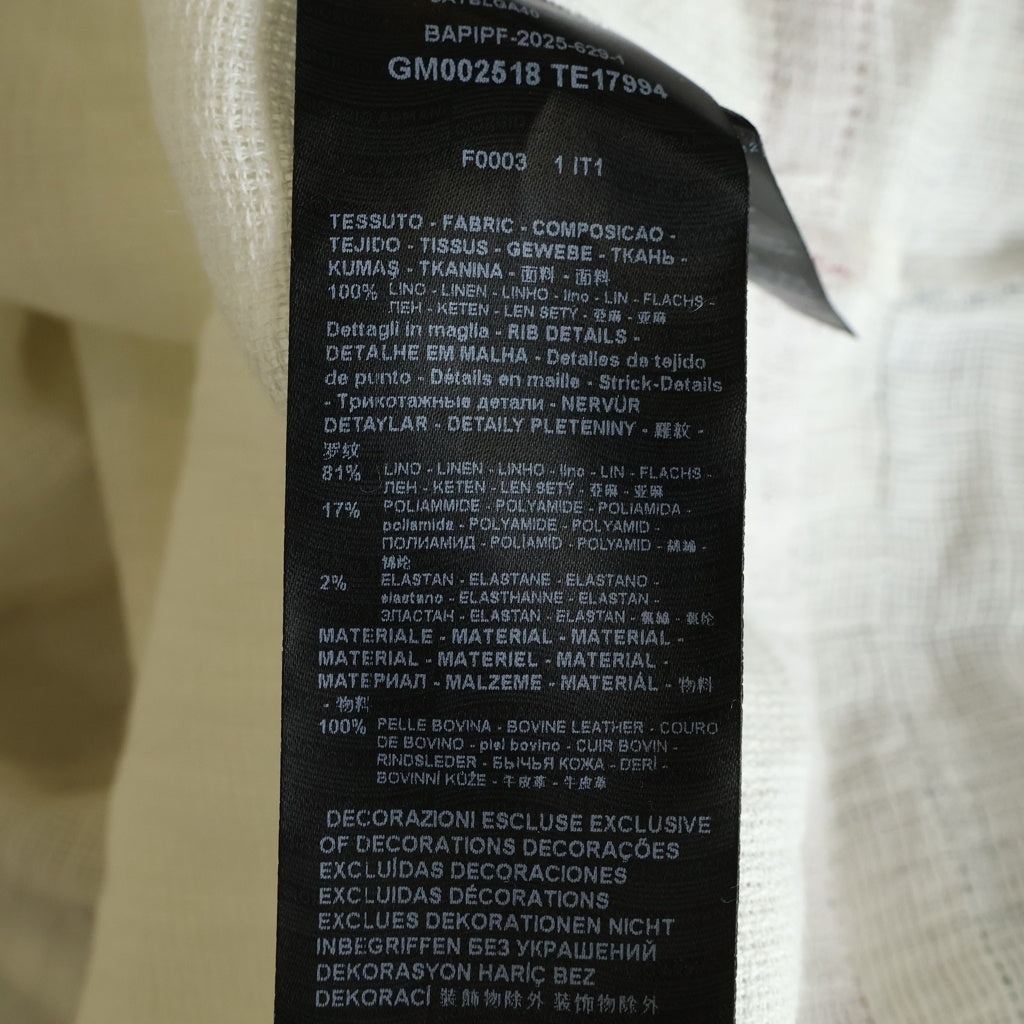 GIORGIO ARMANI(ジョルジオアルマーニ) ×KITH Open Weave Malik Jersey キス フロントLロゴデザイン オープン ウィーブ マリック ジャージーシャツ GM002518 TE17994 ホワイト