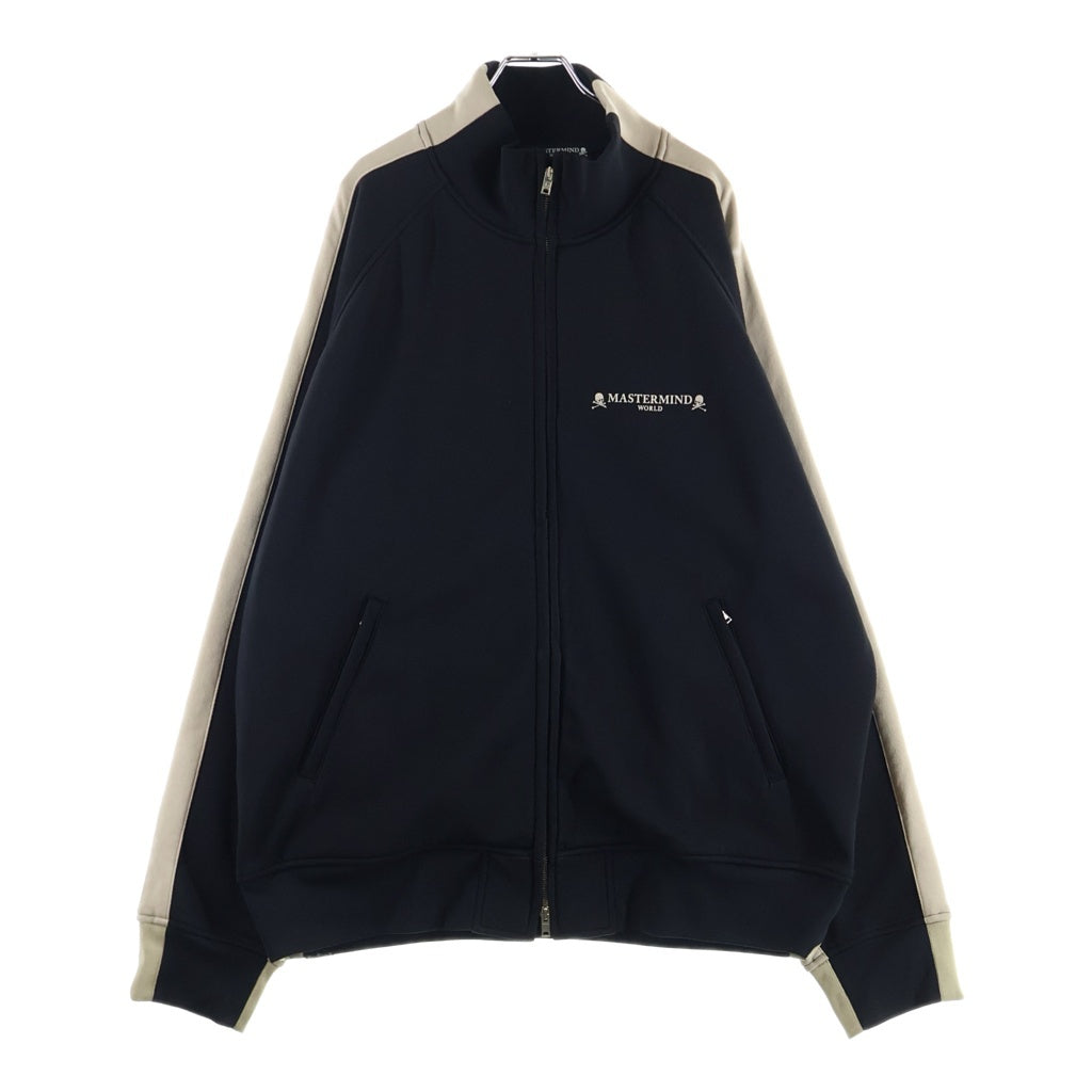 mastermind JAPAN(マスターマインドジャパン) 20AW Side Line Track Jacket サイドライントラックジャケット スカルロゴジップアップブルゾン MW20S05-BL033-605 ブラック/ベージュ