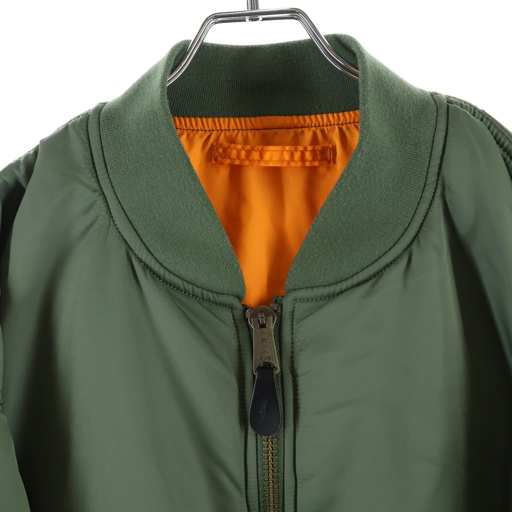 mastermind JAPAN(マスターマインドジャパン) ×ALPHA INDUSTRIES Back Quilted MA-1 Bomber Jacket バックキルテッドMA-1ボンバージャケット ロゴプリントナイロン中綿ブルゾン AAL-3732