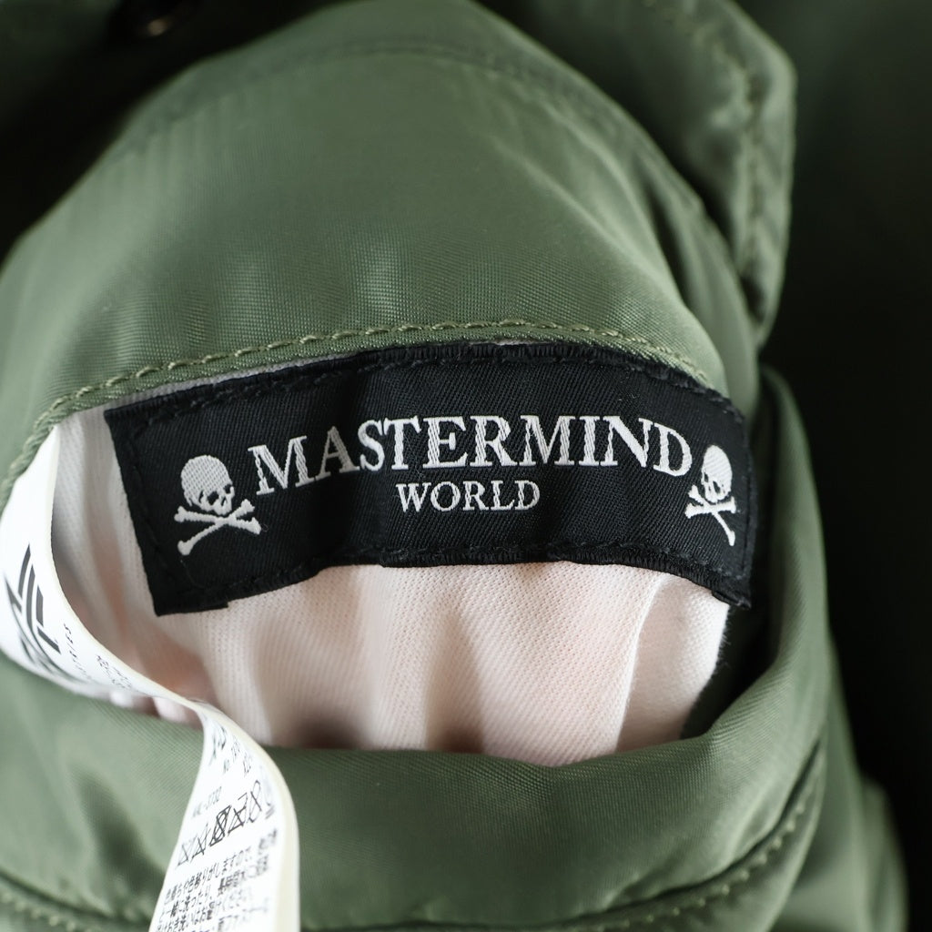 mastermind JAPAN(マスターマインドジャパン) ×ALPHA INDUSTRIES Back Quilted MA-1 Bomber Jacket バックキルテッドMA-1ボンバージャケット ロゴプリントナイロン中綿ブルゾン AAL-3732