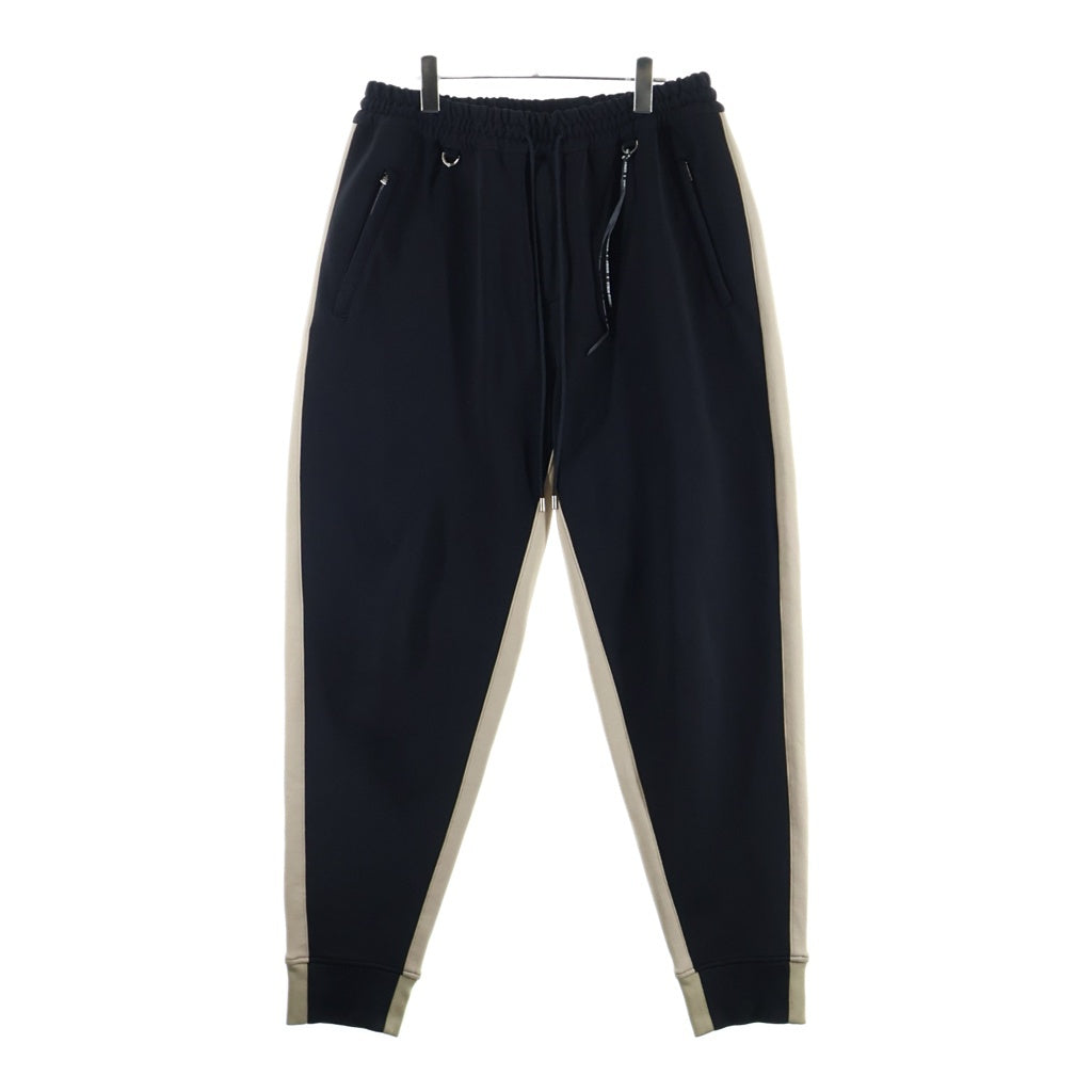 mastermind JAPAN(マスターマインドジャパン) 20AW Side Line Track Pants サイドライントラックパンツ スカルロゴドローストリングジョガーロングパンツ MW20S05-PA041-605 ブラック/ベージュ