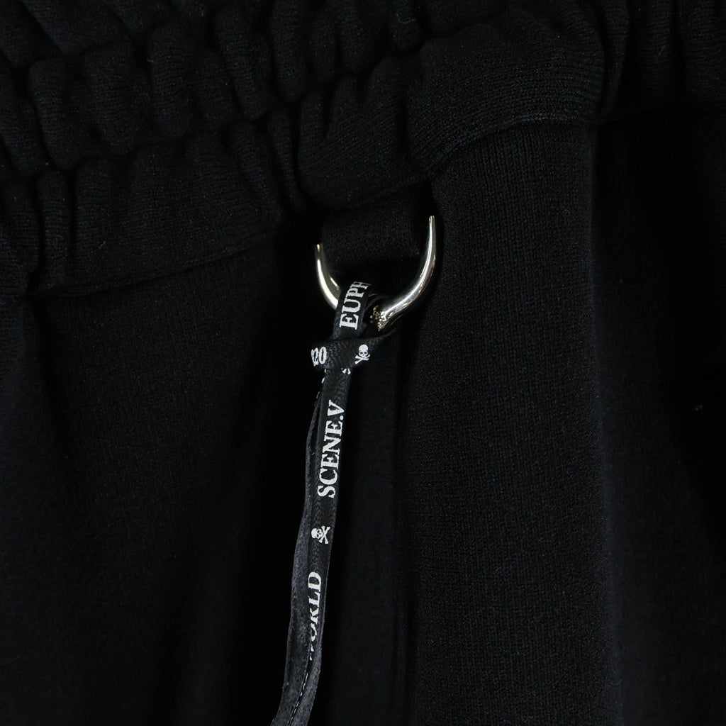 mastermind JAPAN(マスターマインドジャパン) 20AW Side Line Track Pants サイドライントラックパンツ スカルロゴドローストリングジョガーロングパンツ MW20S05-PA041-605 ブラック/ベージュ