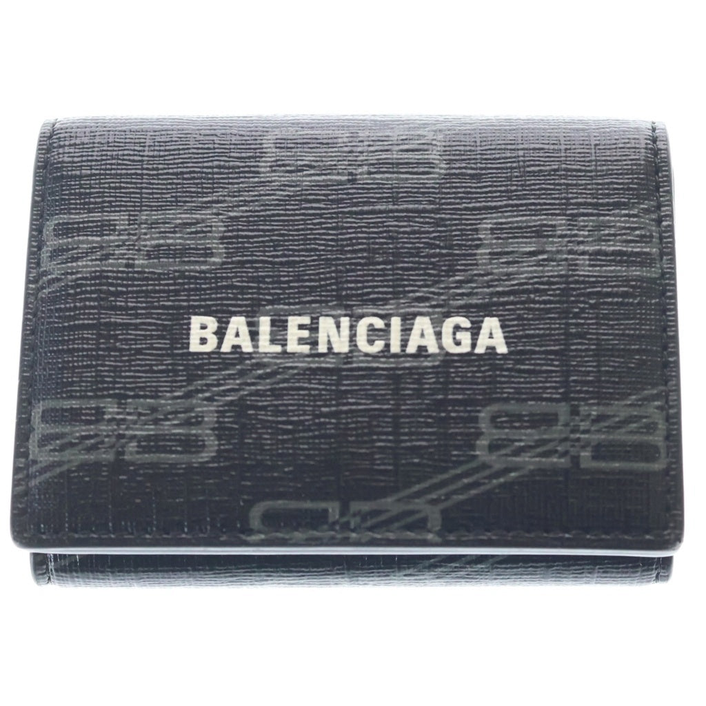 BALENCIAGA(バレンシアガ) BBモノグラム コンパクトウォレット 三つ折り財布 ブラック 594312 1061