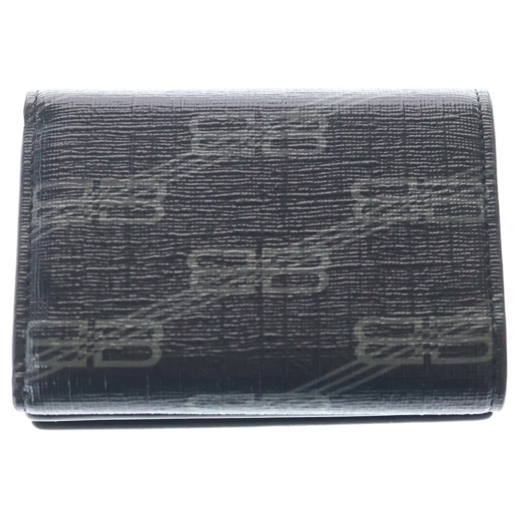 BALENCIAGA(バレンシアガ) BBモノグラム コンパクトウォレット 三つ折り財布 ブラック 594312 1061