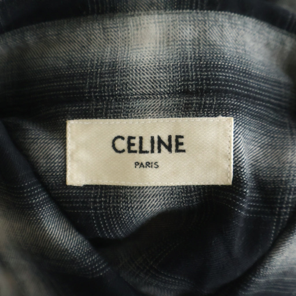CELINE(セリーヌ) オンブレチェック 長袖シャツ 2C027054D ブラック