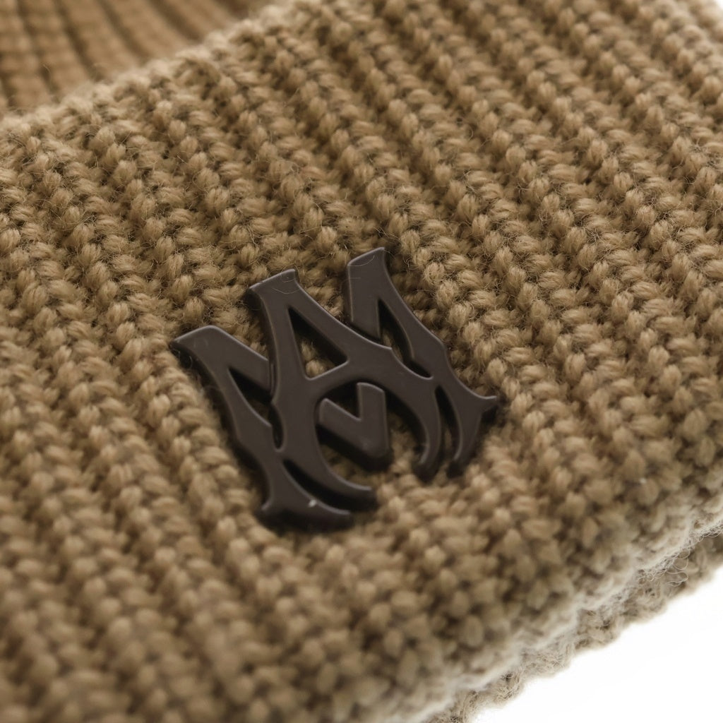 AMIRI(アミリ) 24AW MA BEANIE ロゴデザイン ニット帽 ビーニー 帽子 ベージュ AMHAEA1010