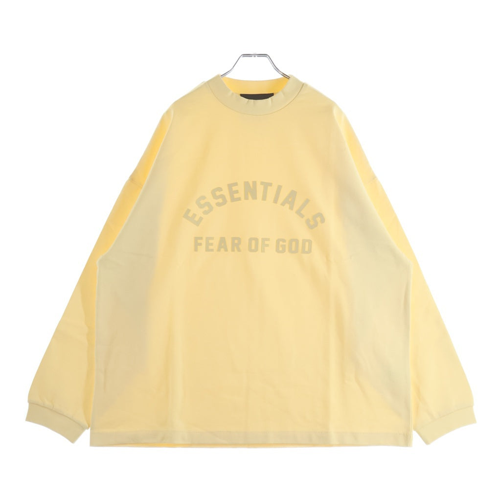 FEAR OF GOD ESSENTIALS(フィアオブゴッド エッセンシャルズ) Mock Neck L/S Tee モックネックロングスリーブTシャツ ラバーロゴ長袖Tシャツ イエロー