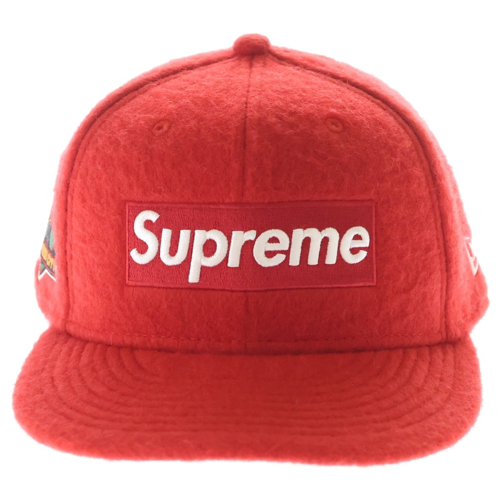 SUPREME(シュプリーム) 24AW ×New Era Brushed Wool Box Logo New Era Cap ニューエラ ブラッシュウールボックスロゴ キャップ 帽子 レッド