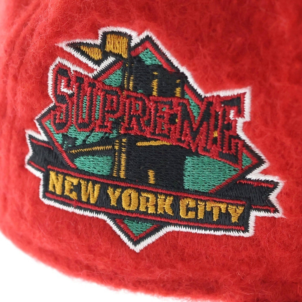 SUPREME(シュプリーム) 24AW ×New Era Brushed Wool Box Logo New Era Cap ニューエラ ブラッシュウールボックスロゴ キャップ 帽子 レッド