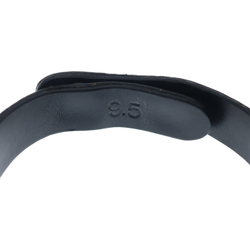 CHROME HEARTS(クロムハーツ) CUFF PLATE FLRL CRS レザーブレスレット シルバー/ブラック