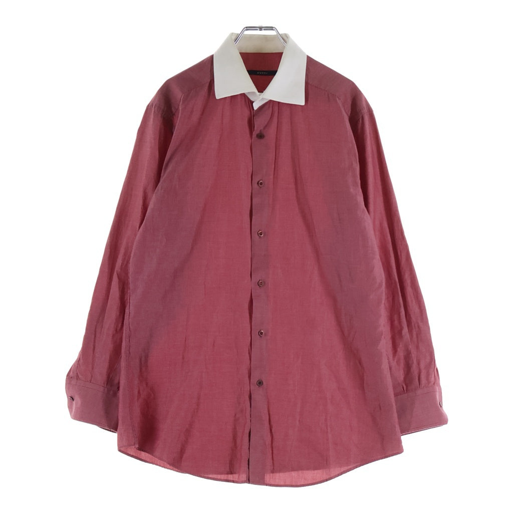 GUCCI グッチ ピンドット 長袖シャツ レッド/ホワイト G9U9BR GUCCI(グッチ) ピンドット 長袖シャツ レッド/ホワイト G9U9BR