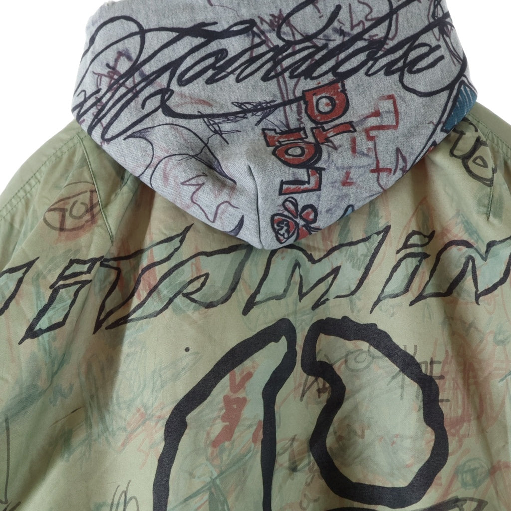 Mowalola(モワローラ) 25AW GRAFFITI BOMBER JACKET グラフィック ボンバージャケット カーキ