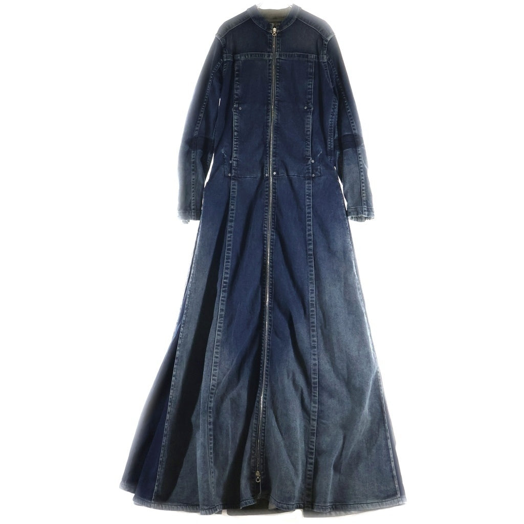 DIESEL(ディーゼル) Maxi dress in Rehab denim ジップアップ 長袖リハブデニム ロング ドレス ワンピース レディース インディゴ A19213
