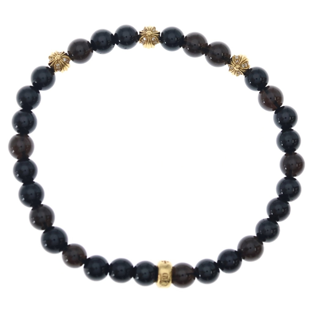 CHROME HEARTS(クロムハーツ) 22K 6mm BEADS P/DIA 6mm ビーズ PAVEダイヤ ブレスレット ゴールド/ブラック