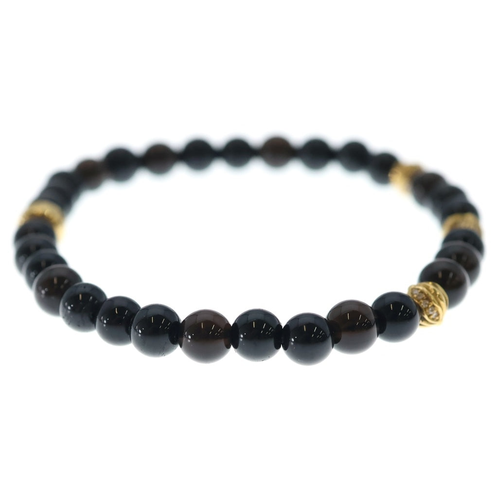 CHROME HEARTS(クロムハーツ) 22K 6mm BEADS P/DIA 6mm ビーズ PAVEダイヤ ブレスレット ゴールド/ブラック