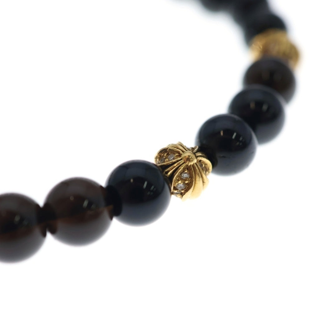 CHROME HEARTS(クロムハーツ) 22K 6mm BEADS P/DIA 6mm ビーズ PAVEダイヤ ブレスレット ゴールド/ブラック