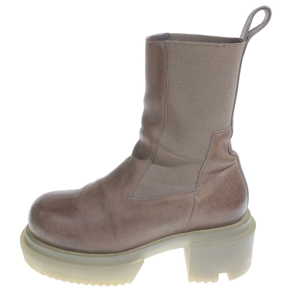 Rick Owens リックオウエンス 23SS Beatle Bogun ビートルボーガン カーフレザー サイドゴア ブーツ ブラウン RU01C4832 Rick Owens(リックオウエンス) 23SS Beatle Bogun ビートルボーガン
