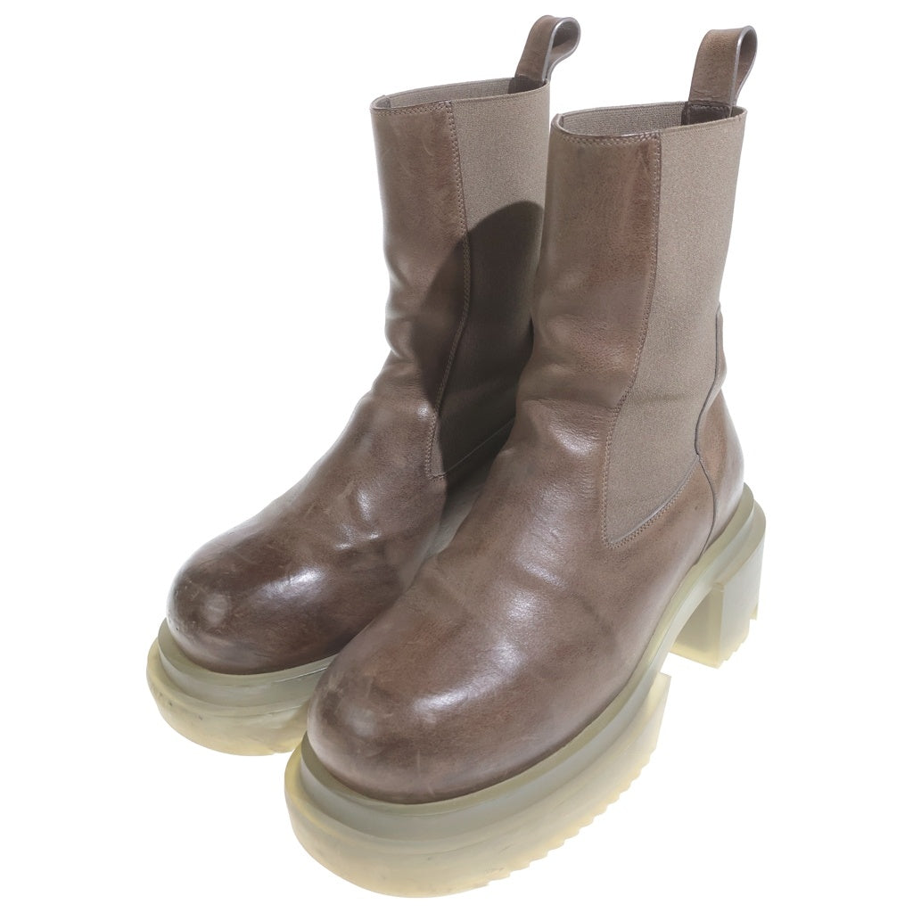 Rick Owens(リックオウエンス) 23SS Beatle Bogun ビートルボーガン カーフレザー サイドゴア ブーツ ブラウン RU01C4832