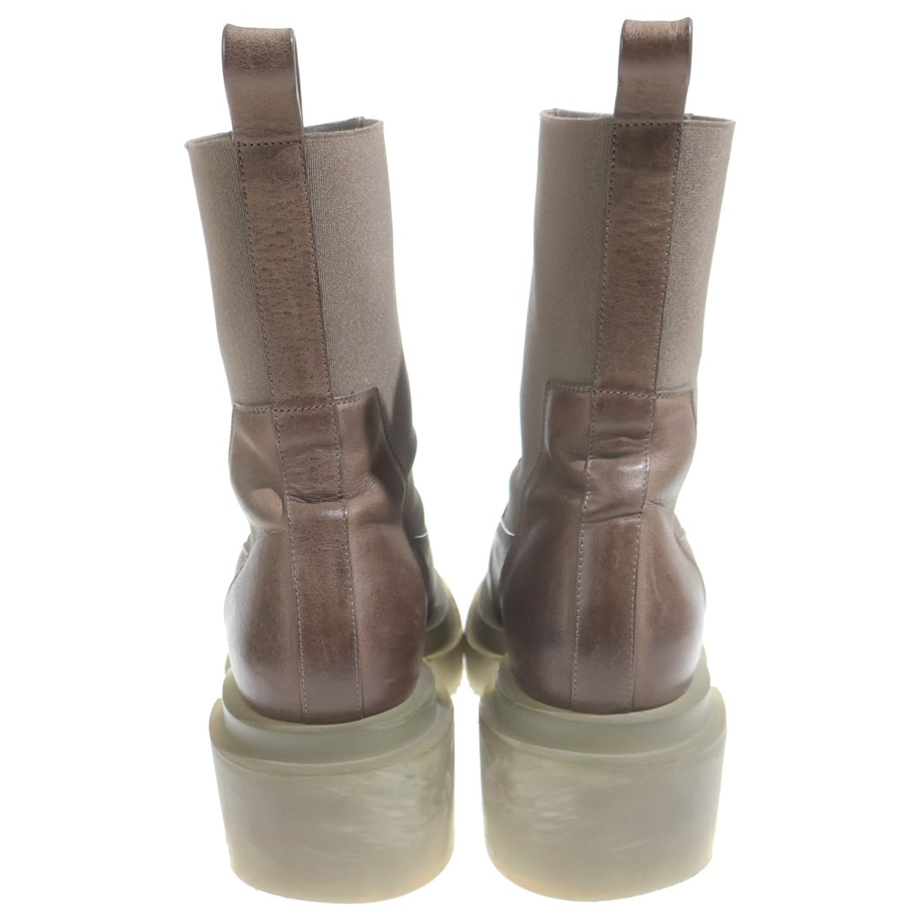 Rick Owens(リックオウエンス) 23SS Beatle Bogun ビートルボーガン カーフレザー サイドゴア ブーツ ブラウン RU01C4832