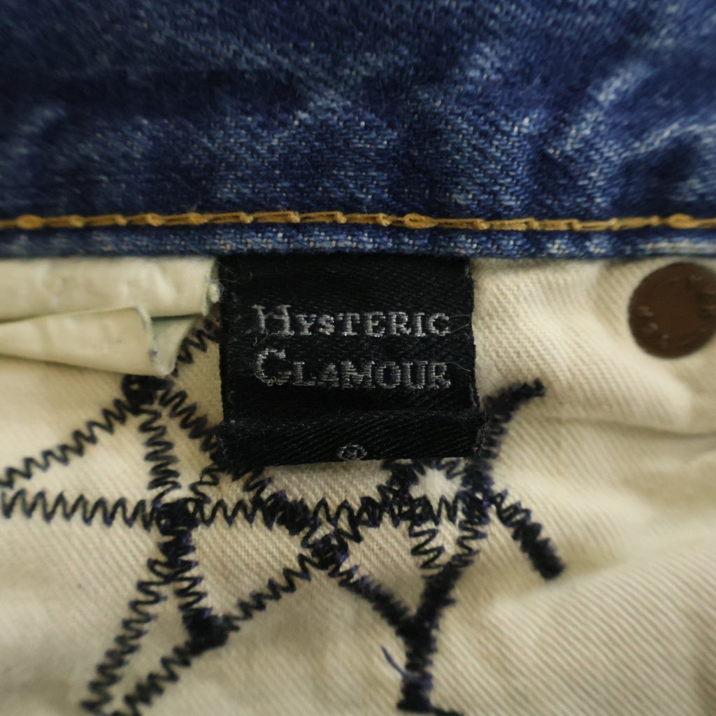 HYSTERIC GLAMOUR(ヒステリックグラマー) ピラミッドスタッズ ダメージ加工 デニムパンツ インディゴ