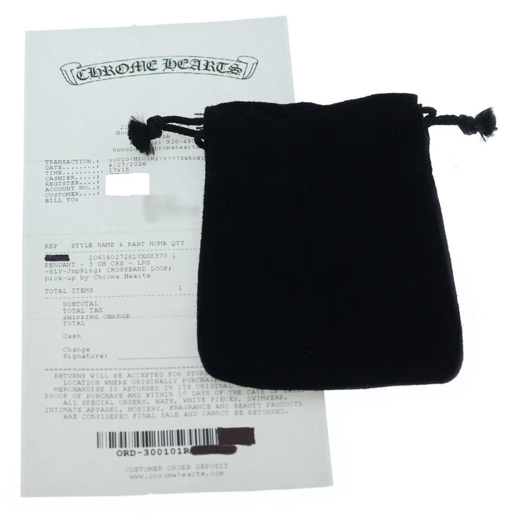 CHROME HEARTS(クロムハーツ) 3 CH CRS LRG トリプルCHクロス ラージ ペンダントトップ シルバー