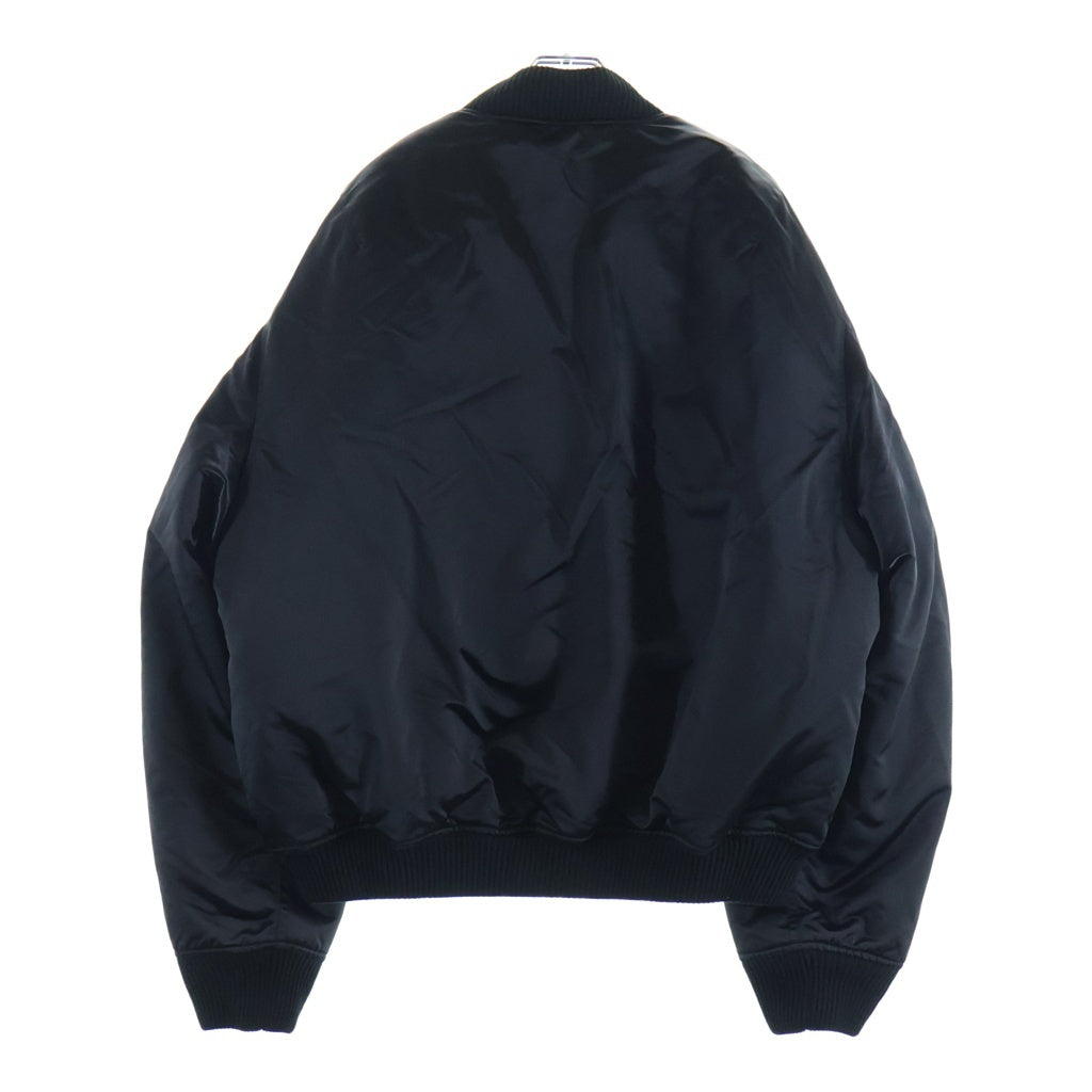 Acne Studios(アクネ ストゥディオズ) Bomber Jacket Logogram ボンバージャケットロゴグラム ロゴ刺繍ジップアップナイロン中綿ブルゾン FN-MN-OUTW001129 ブラック