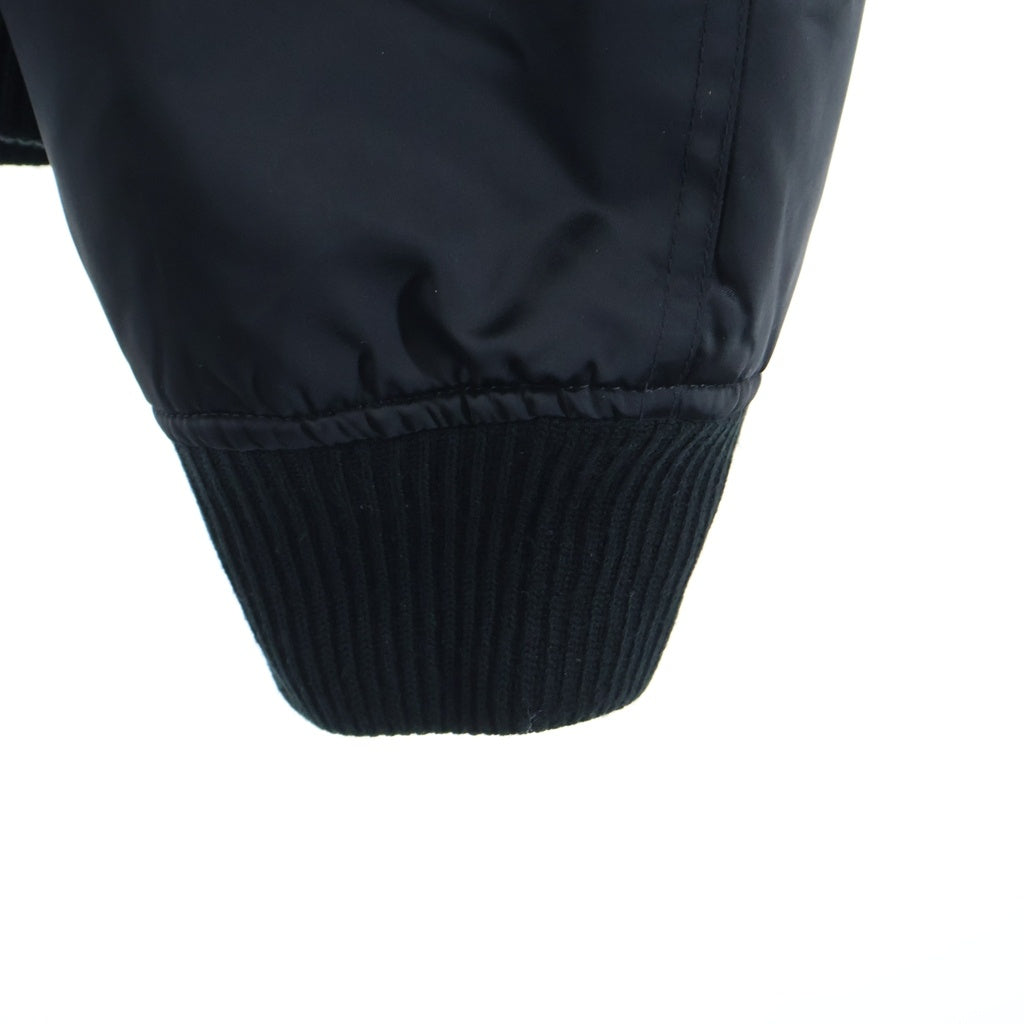 Acne Studios(アクネ ストゥディオズ) Bomber Jacket Logogram ボンバージャケットロゴグラム ロゴ刺繍ジップアップナイロン中綿ブルゾン FN-MN-OUTW001129 ブラック