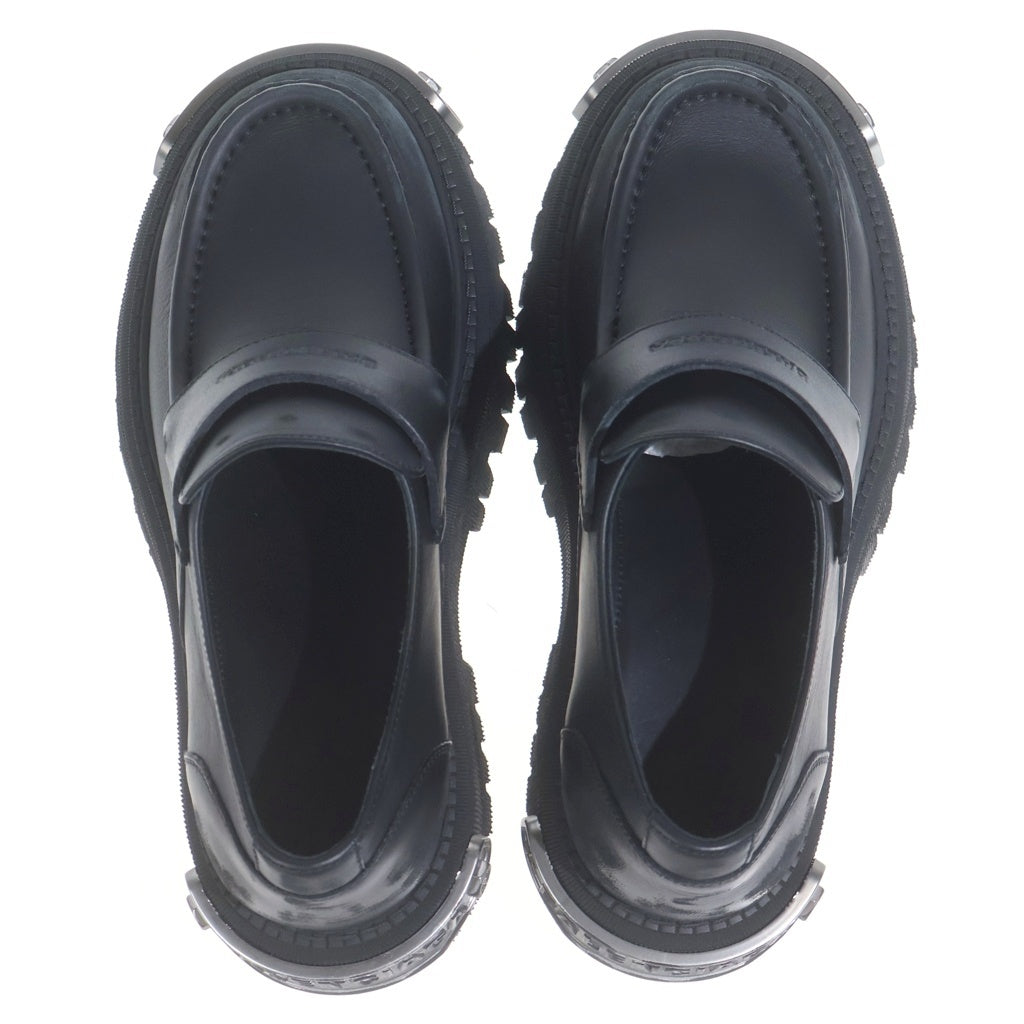 BALENCIAGA(バレンシアガ) TRACTOR LOAFER トラクター ローファー プレート付き ダメージ加工 レザーシューズ 825735 ブラック/シルバー
