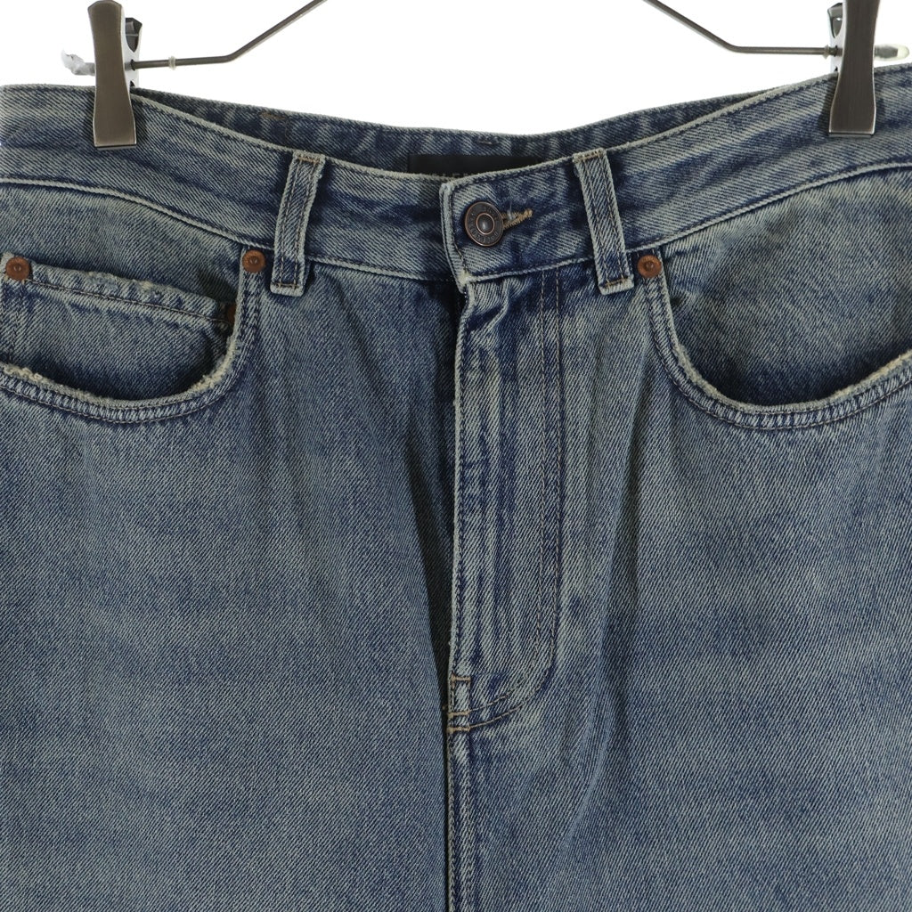 BALENCIAGA(バレンシアガ) Low Crotch Jeans クラッシュ加工ウォッシュドバギーデニムパンツ ジーンズ 706652 TJW95 インディゴ