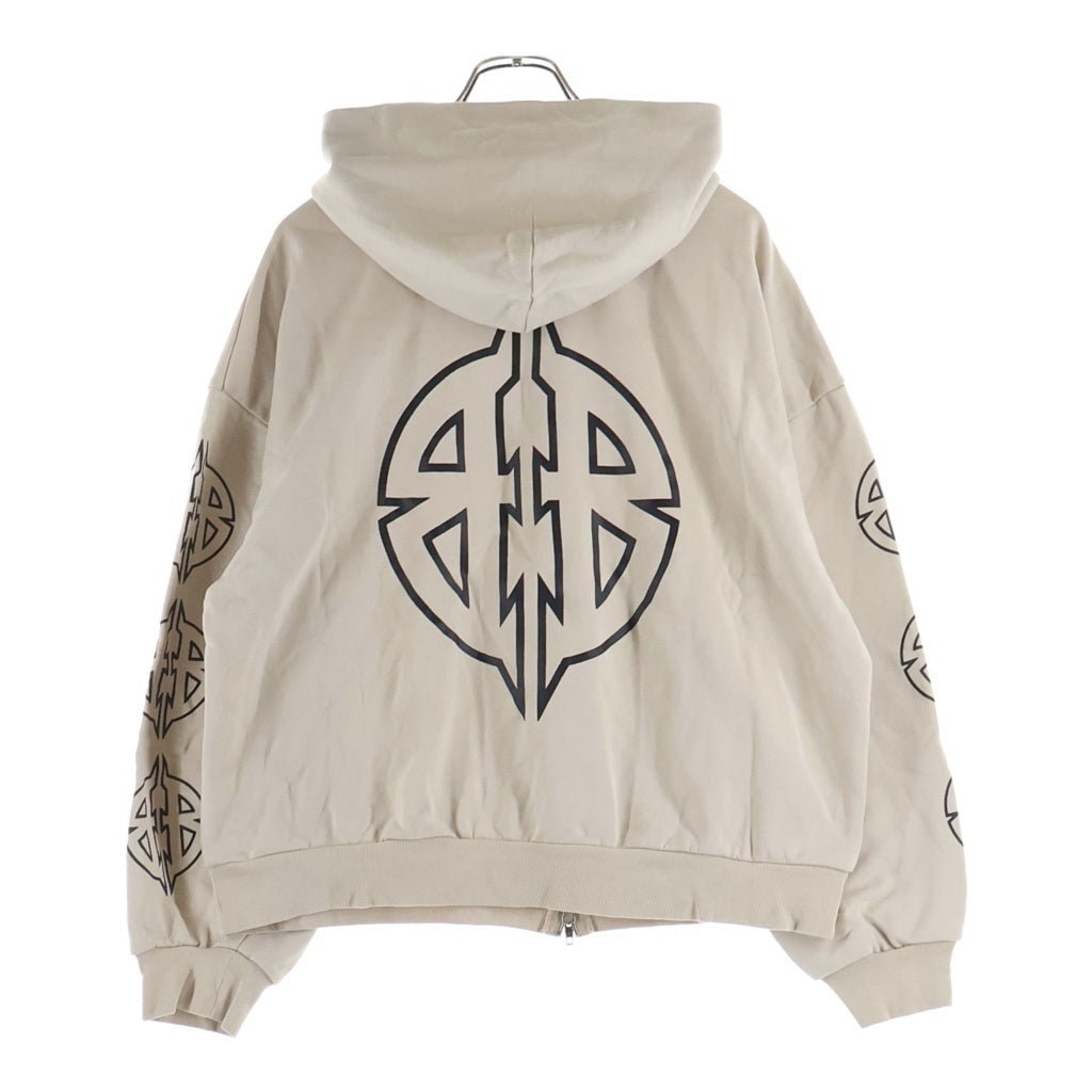 BALENCIAGA(バレンシアガ) METAL BB ZIP HOODIE メタルBB ジップアップフーディ パーカー 767857 TPVL4 ベージュ