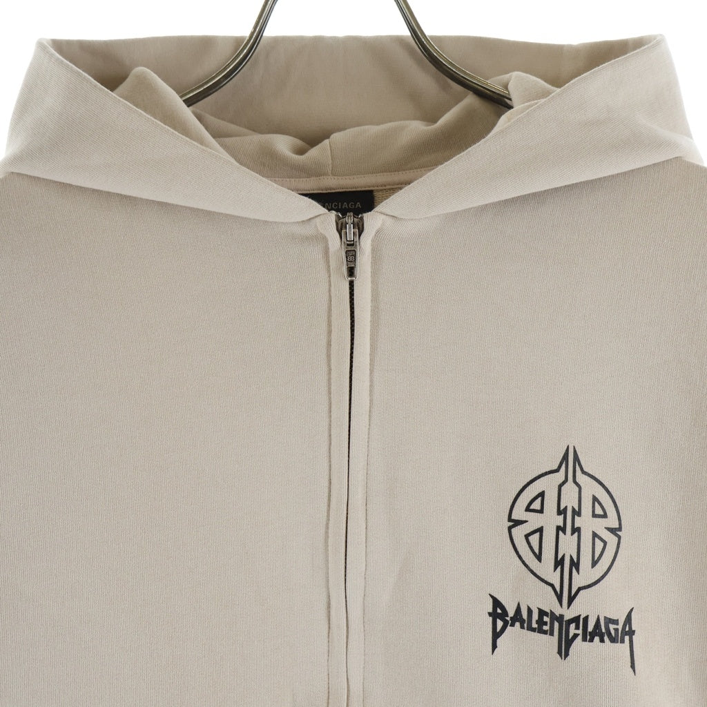BALENCIAGA(バレンシアガ) METAL BB ZIP HOODIE メタルBB ジップアップフーディ パーカー 767857 TPVL4 ベージュ
