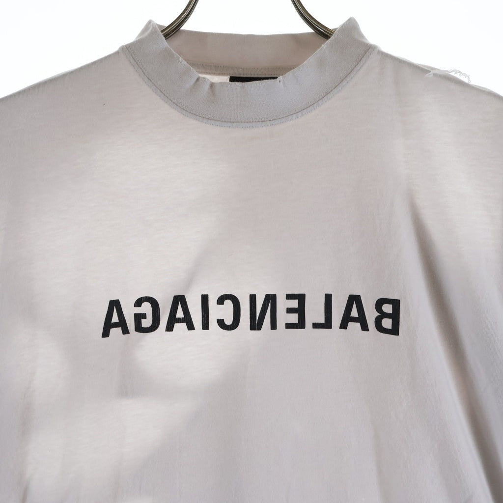 BALENCIAGA(バレンシアガ) Mirror Logo Oversized T-Shirt ミラーロゴ オーバーサイズ 半袖Tシャツ カットソー 739028 TQVN7 ホワイト